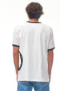 STRESSED GRAPHIC PATCH CUT OUT TSHIRT