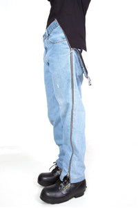 DOUBLE FRONT ZIPPER SEAM JEANS