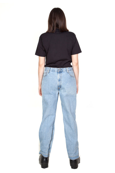 DOUBLE FRONT ZIPPER SEAM JEANS