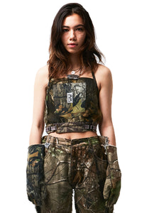 CAMO HALTER TOP